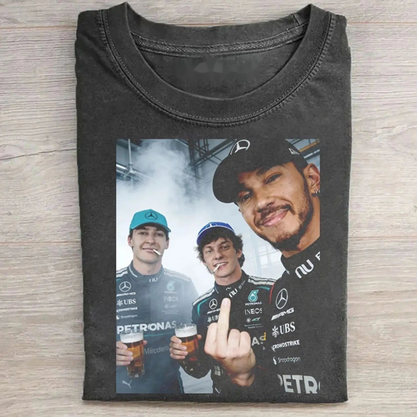 Mercedes Triple Edge F1 George Russell & Kimi & Lewis Hamilton T-shirt 2.0