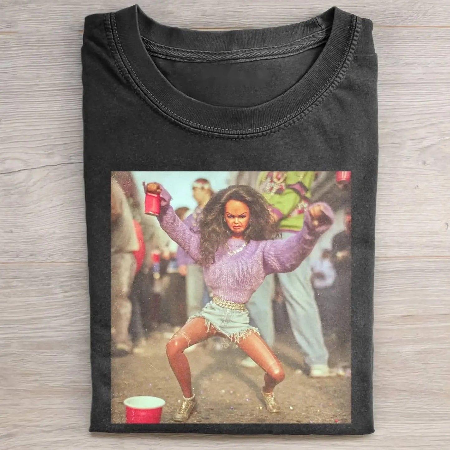 BLACK BARBIECORE PARTY DANCE POV TEE