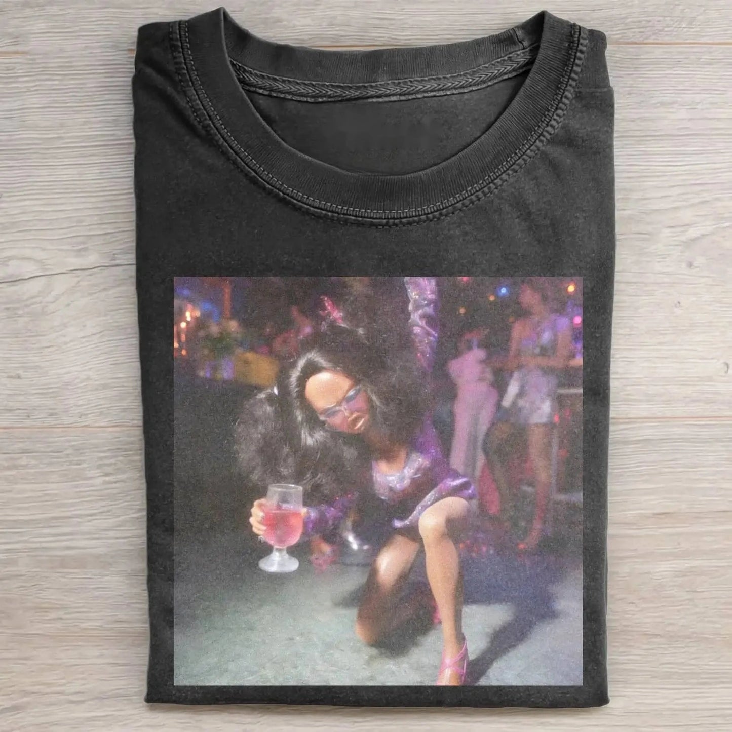 BLACK BARBIECORE PARTY MOOD POV TEE 1.6
