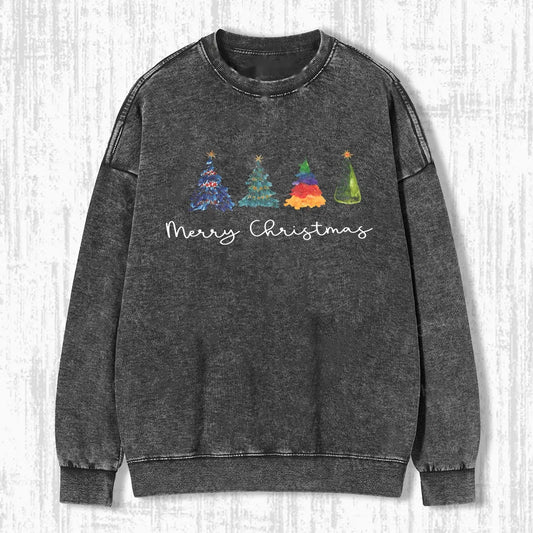 CHRISTMAS COLORFUL TREES T-SHIRT