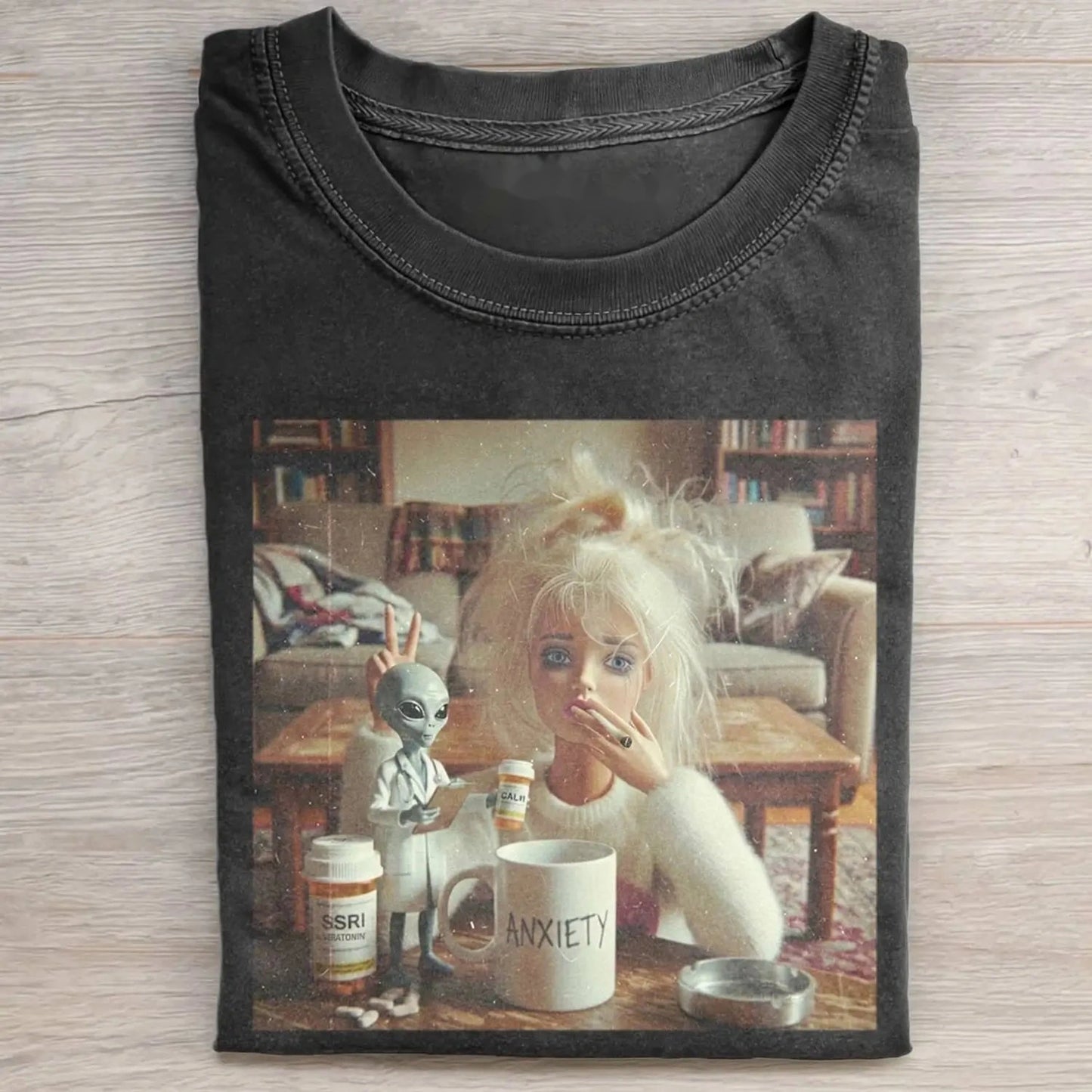 SMOKING DOLL GIRL FACE MEME TEE 4.0