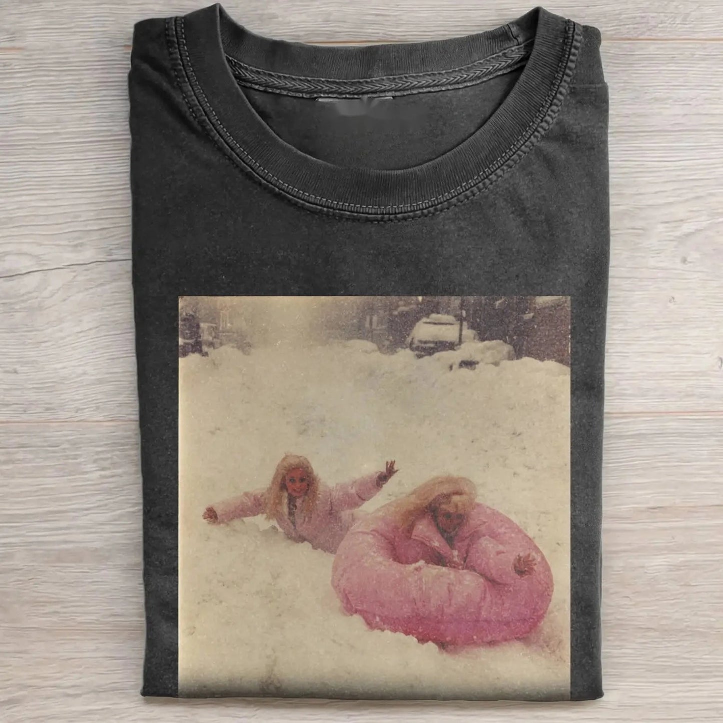 SNOWY PINK BARBIECORE CREW NECK TEE