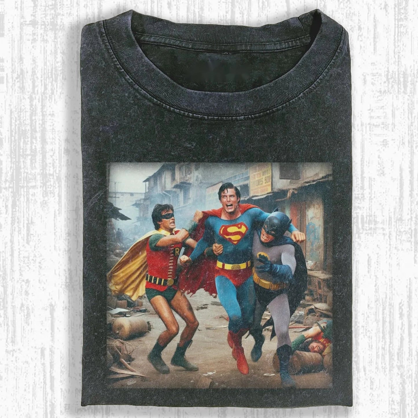 SUPERMAN VS B. & ROBIN T-SHIRT
