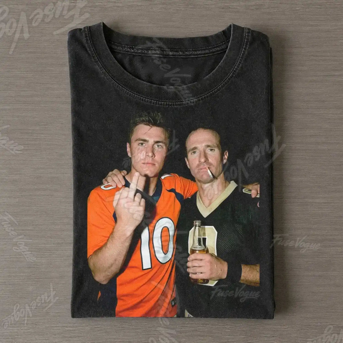 Bo Nix & Drew Brees Football T-shirt - FUSEVOGUE