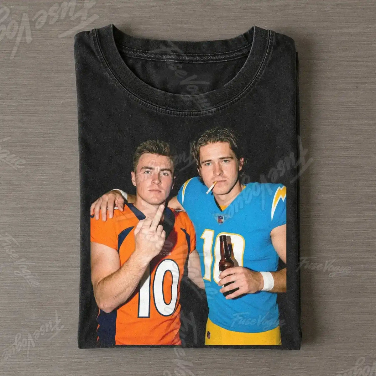 Bo Nix & Justin Herbert Football T-shirt - FUSEVOGUE
