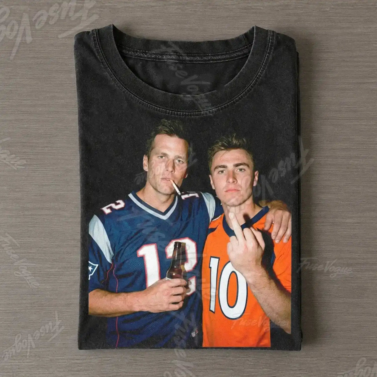 Bo Nix & Tom Brady Football T-shirt - FUSEVOGUE