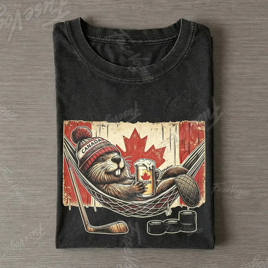 Canadian Beaver Hockey Funny T-shirt - FUSEVOGUE