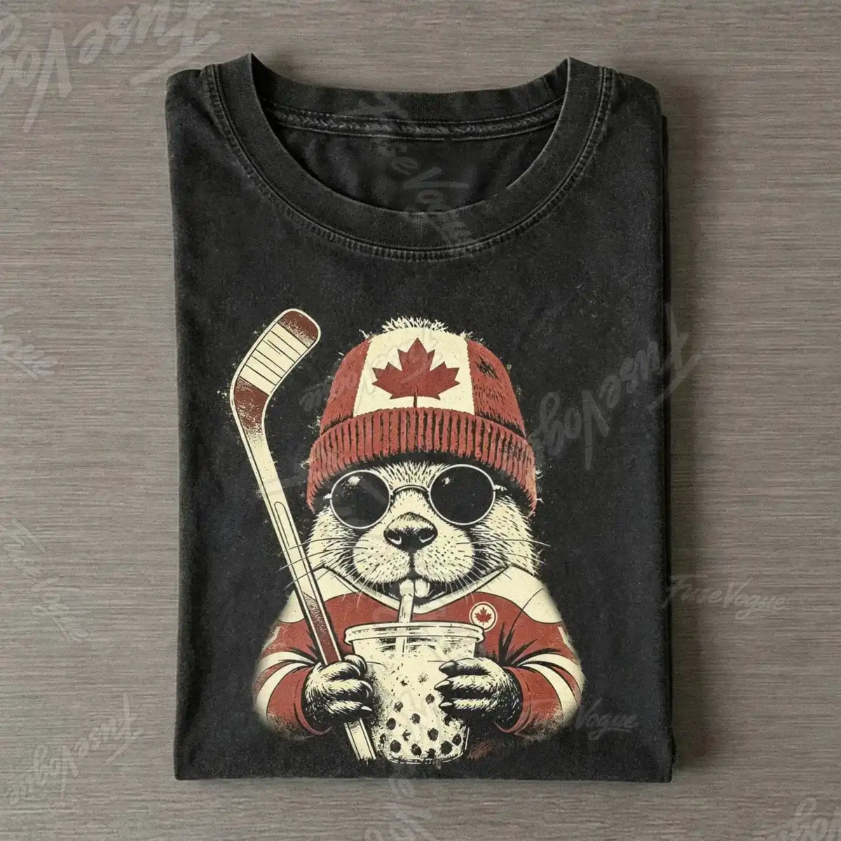 Canadian Beaver Hockey Funny T-shirt - FUSEVOGUE