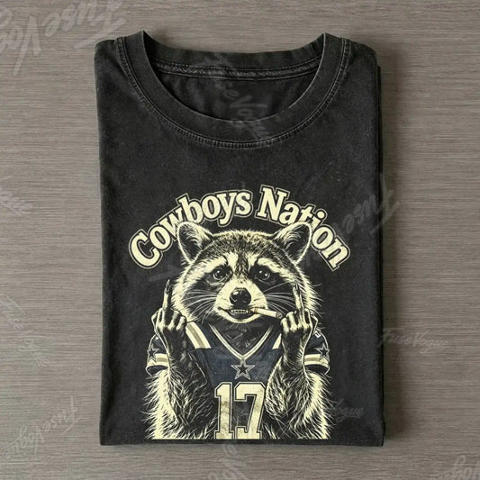 Dallas Raccoon Smoking Humor T-shirt - FUSEVOGUE