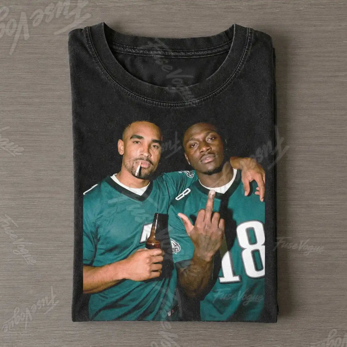 Jalen Hurts & A.J. Brown Football T-shirt - FUSEVOGUE