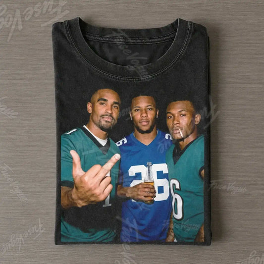 Jalen Hurts & Saquon Barkley & DeVonta Smith Football T-shirt - FUSEVOGUE