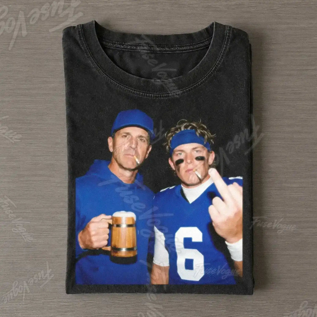 John Harbaugh & JD6 Giants Football Tee - FUSEVOGUE