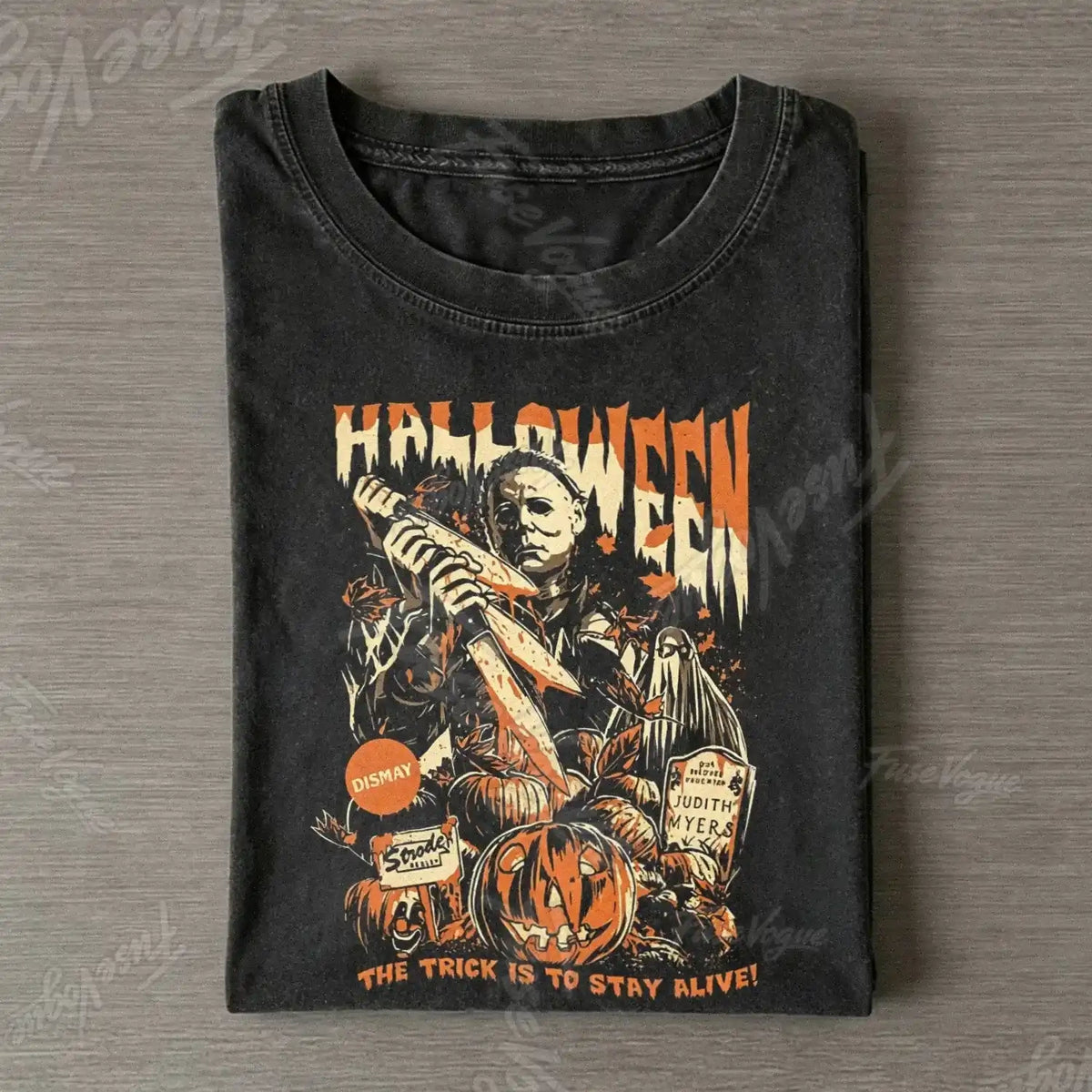 Retro Horror Movie Graphic T-shirt - FUSEVOGUE