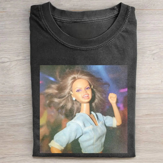 BLACK BARBIECORE PARTY MOOD POV TEE 1.2