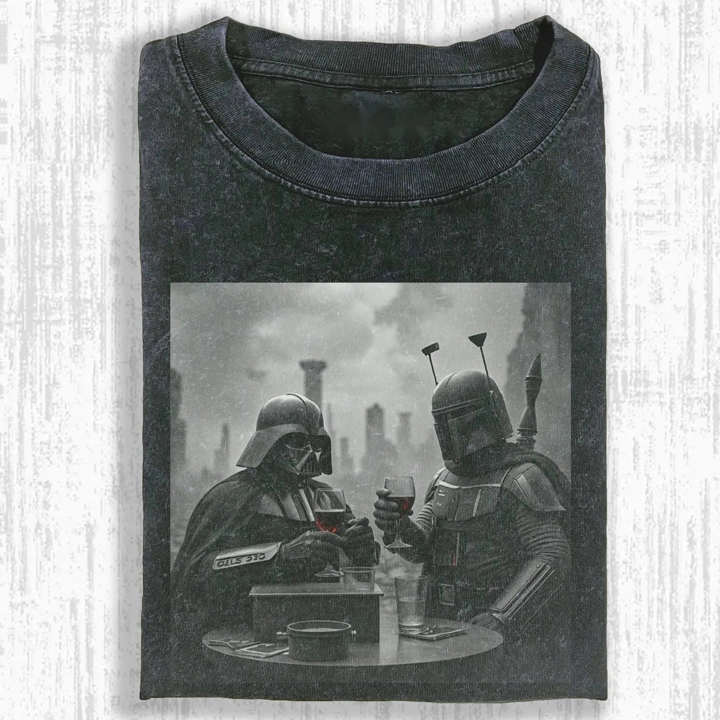 DV AND BOBA FETT HAVING A DRINK T-SHIRT