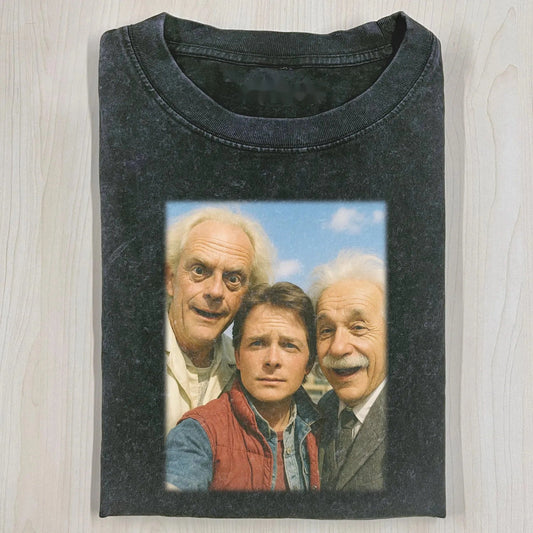 EINSTEIN AND BTTF T-SHIRT