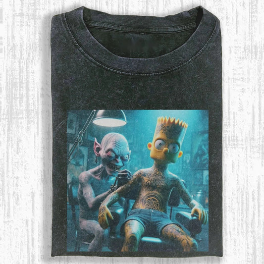 GOLLUM IN TATTOOING SIMPSON T-SHIRT
