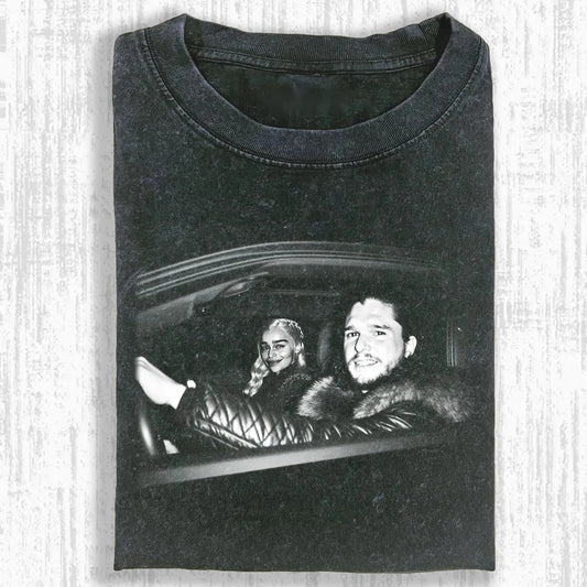 GOT GAME MAN AND WOMAN DRIVING CAR T-SHIRT