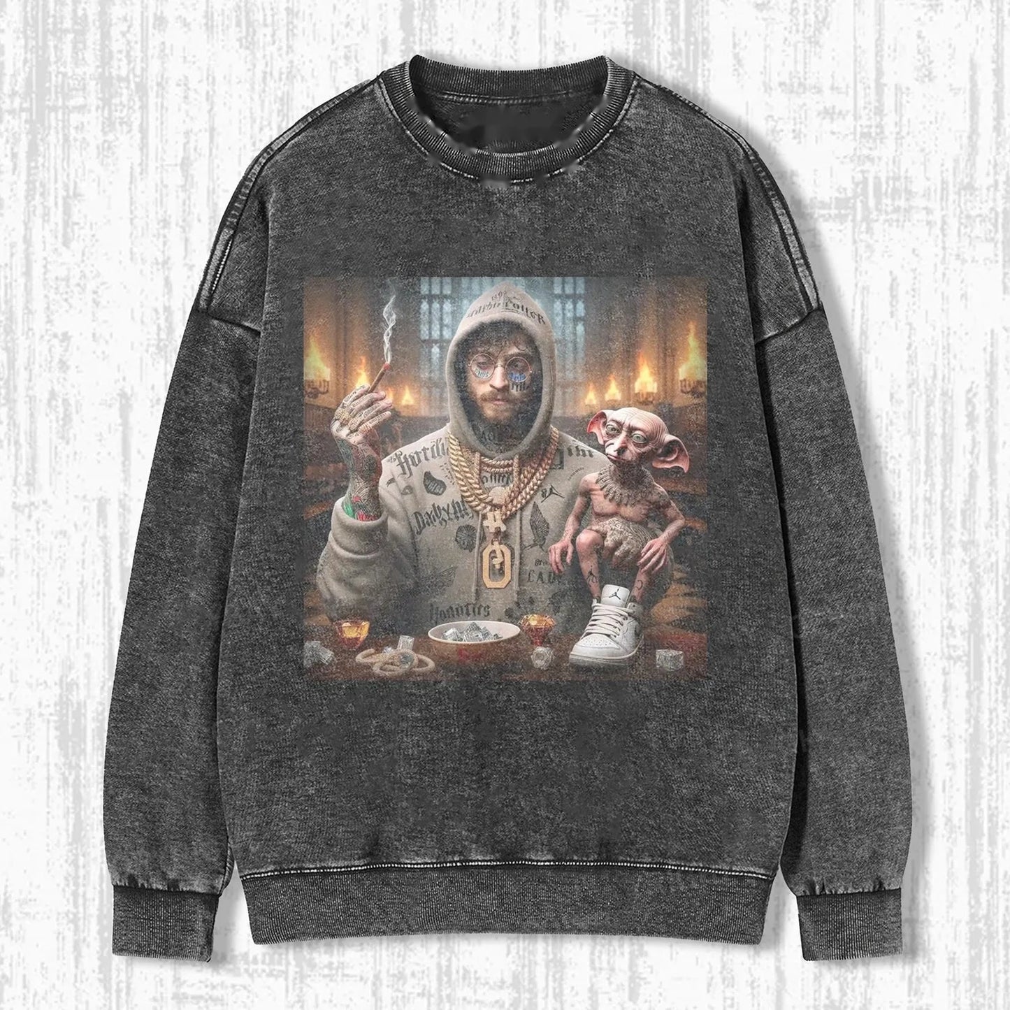 HP SMOKING MAN AND ELF T-SHIRT
