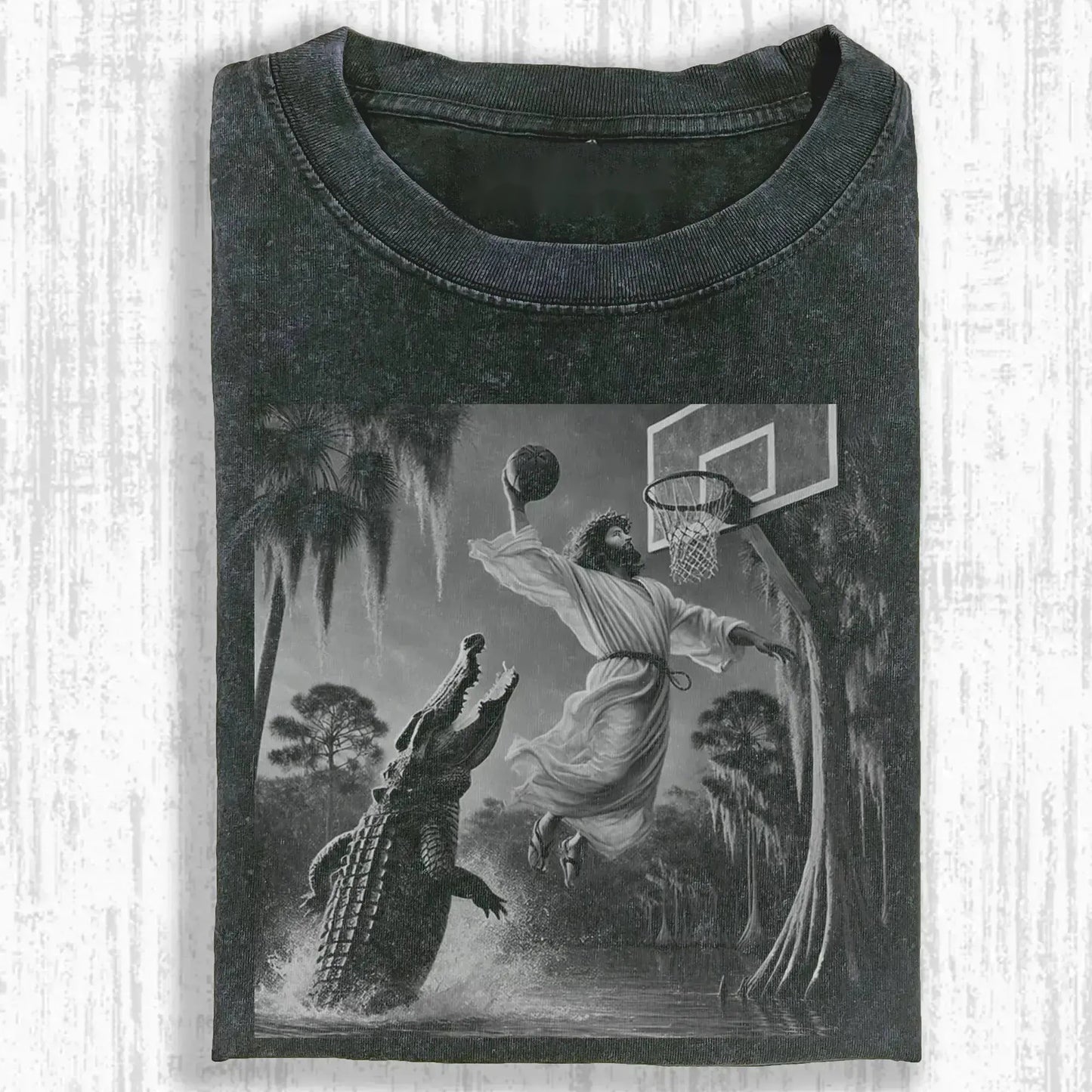 JESUS PLAYING BASKETBALL T-SHIRT