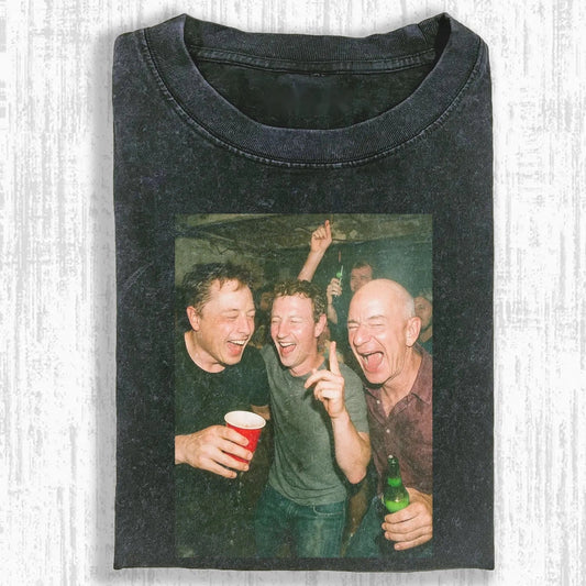 MUSK, ZUCKERBERG AND BEZOS MEET AT A BAR T-SHIRT