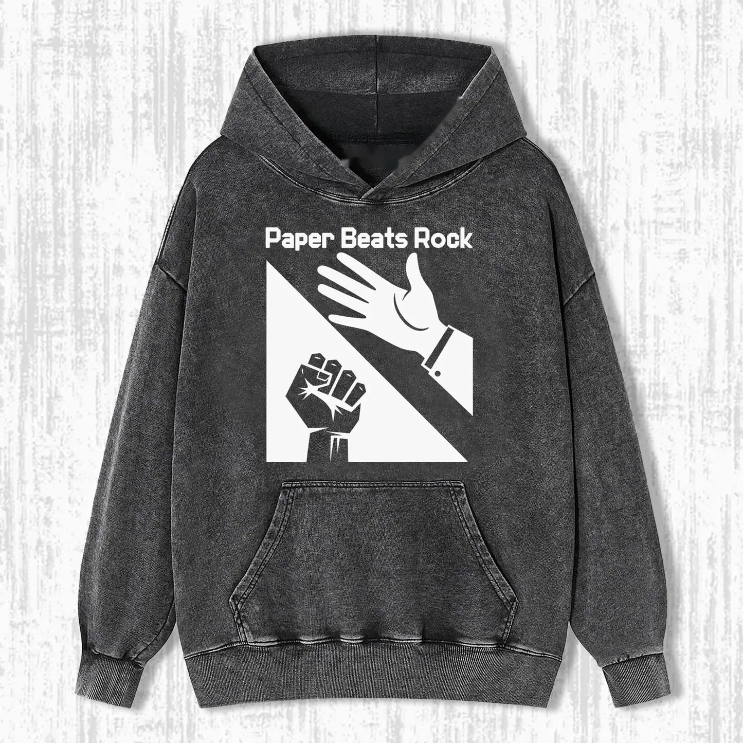 PAPER BEATS ROCK FUNNY T-SHIRT