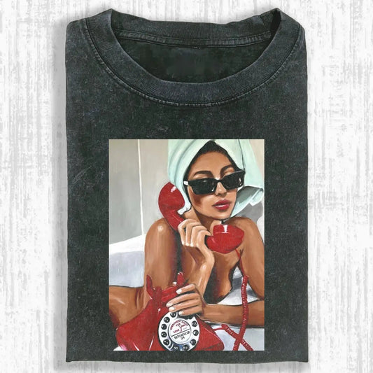 Red Phone Call Tee