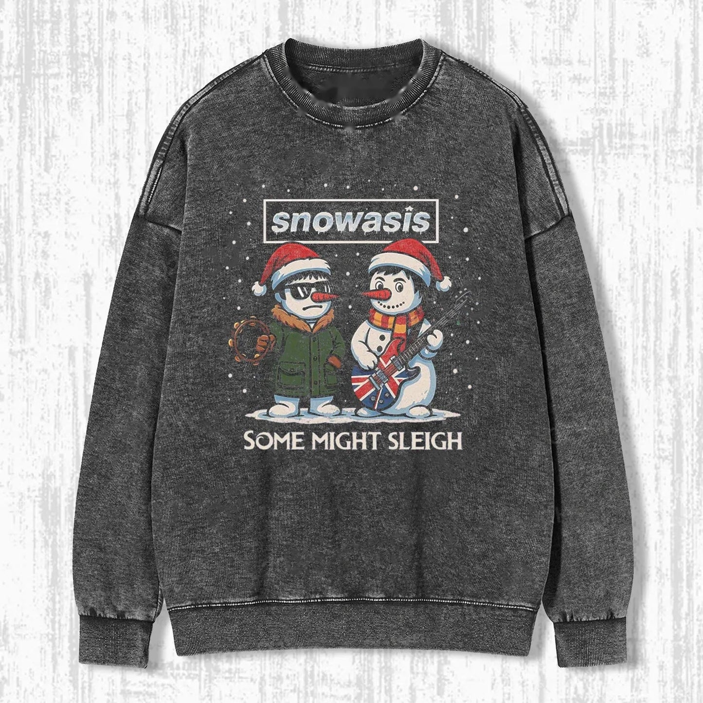 SLEIGH SNOWMAN ROCK BAND PARODY T-SHIRT