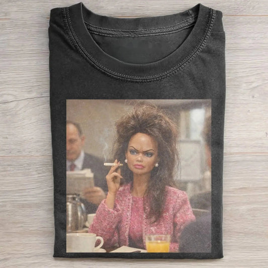 SMOKING DOLL GIRL FACE MEME TEE 6.0