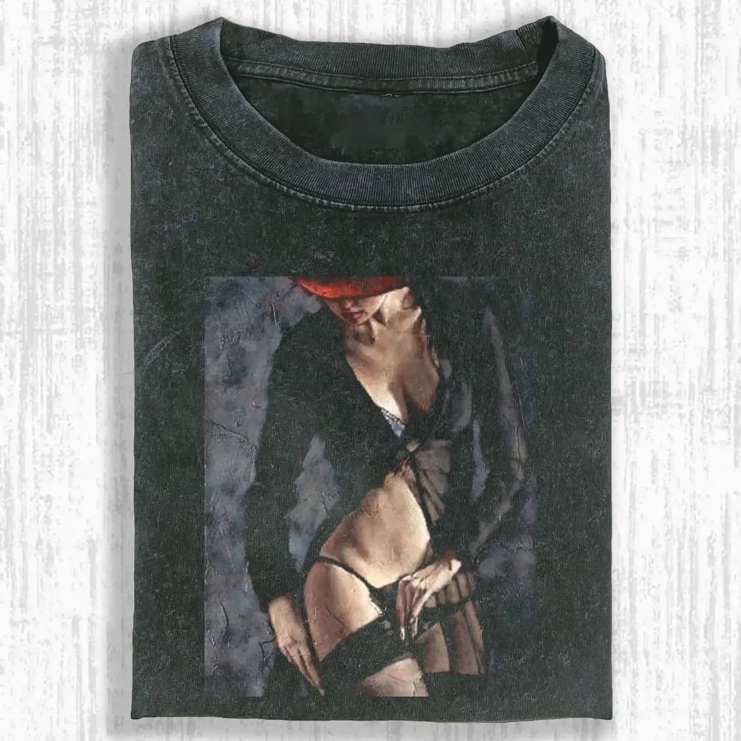 Sheer black stockings Tee