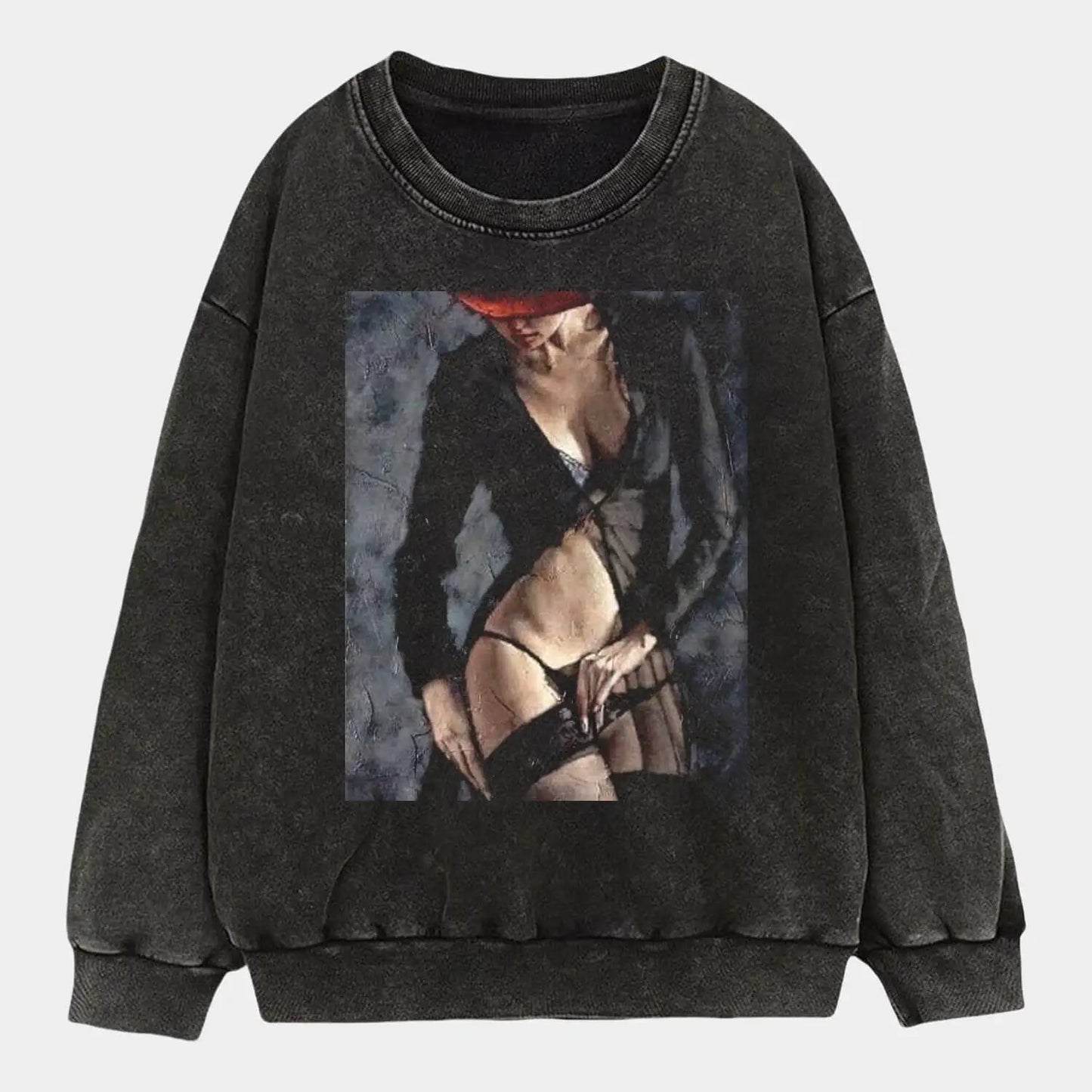 Sheer black stockings Tee