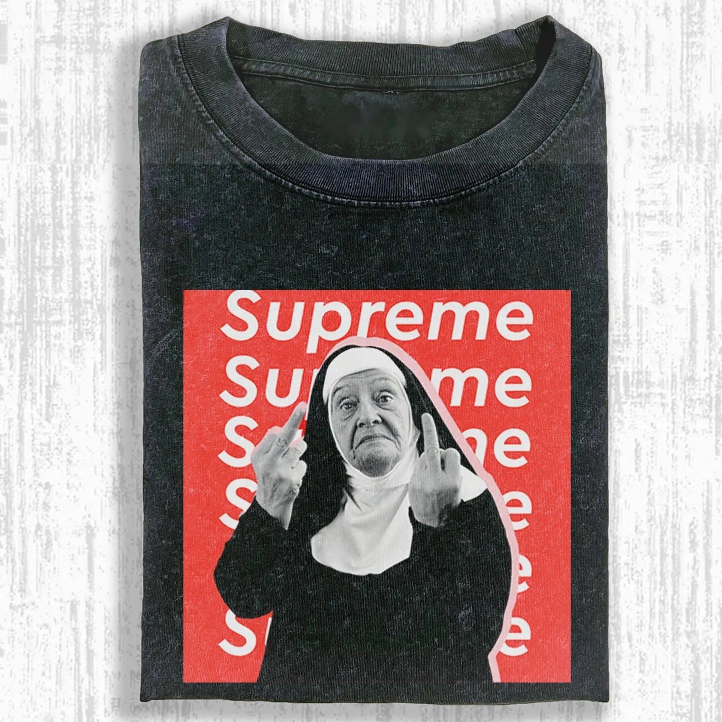 THE BAD NUN FUNNY WASHED T-SHIRT V1.0