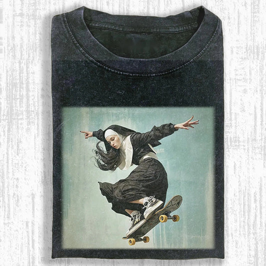 THE BAD NUN WASHED T-SHIRT