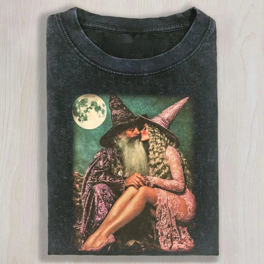 MEDIEVAL FANTASY WIZARD & WITCH LOVE SCENE TEE & SWEAT & HOOD
