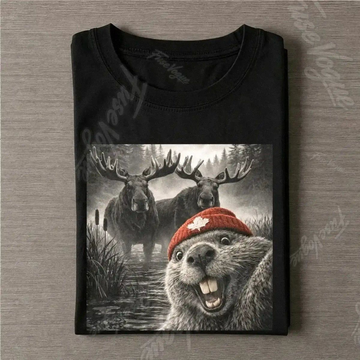 Beaver Selfie Encounter - Moose Edition T-Shirt - FUSEVOGUE