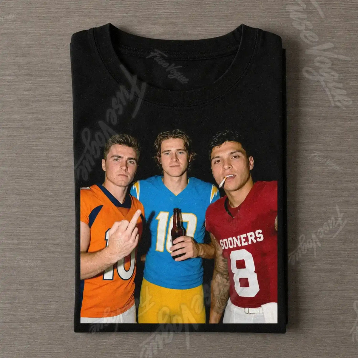 Bo Nix & Justin Herbert & Dillon Gabriel Football T-shirt - FUSEVOGUE