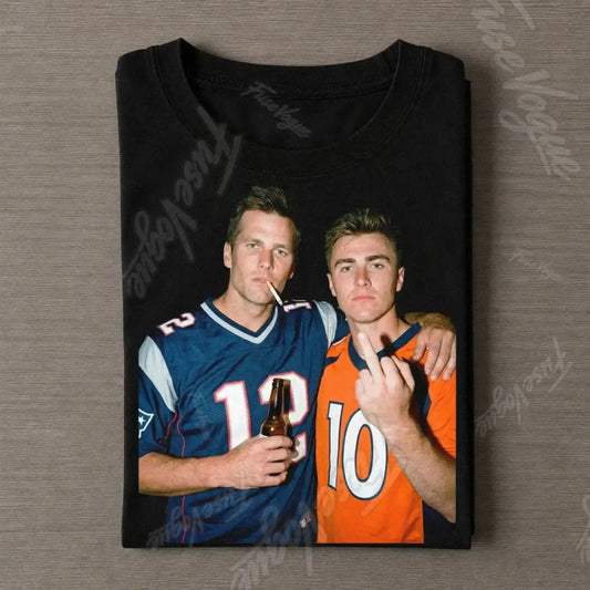 Bo Nix & Tom Brady Football T-shirt - FUSEVOGUE