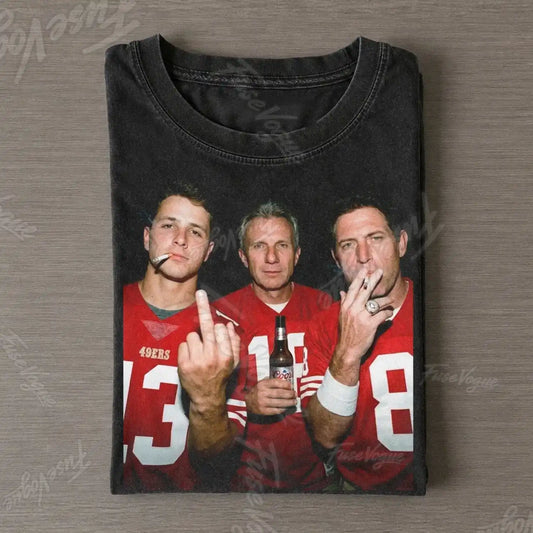 Brock Purdy & Joe Montana & Steve Young Football T-shirt - FUSEVOGUE