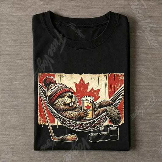 Canadian Beaver Hockey Funny T-shirt - FUSEVOGUE
