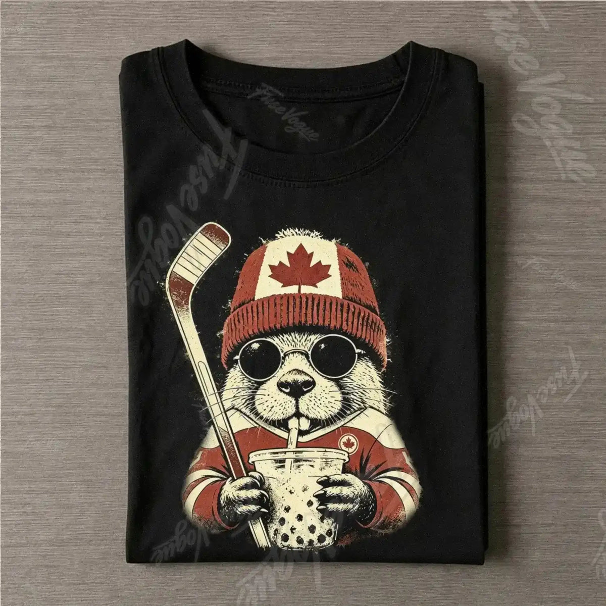 Canadian Beaver Hockey Funny T-shirt - FUSEVOGUE