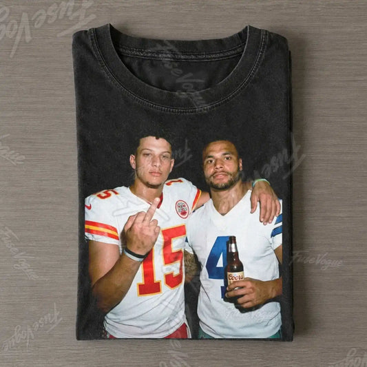 Dak Prescott & Patrick Mahomes Football T-shirt - FUSEVOGUE