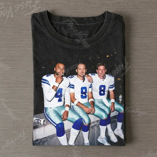 Dak Prescott & Tony Romo & Troy Aikman Football T-shirt - FUSEVOGUE