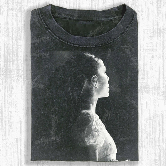 DARK TONE ELEGANT WOMAN SIDE PROFILE PORTRAIT T-SHIRT - FUSEVOGUE