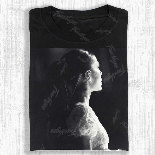 DARK TONE ELEGANT WOMAN SIDE PROFILE PORTRAIT T-SHIRT - FUSEVOGUE