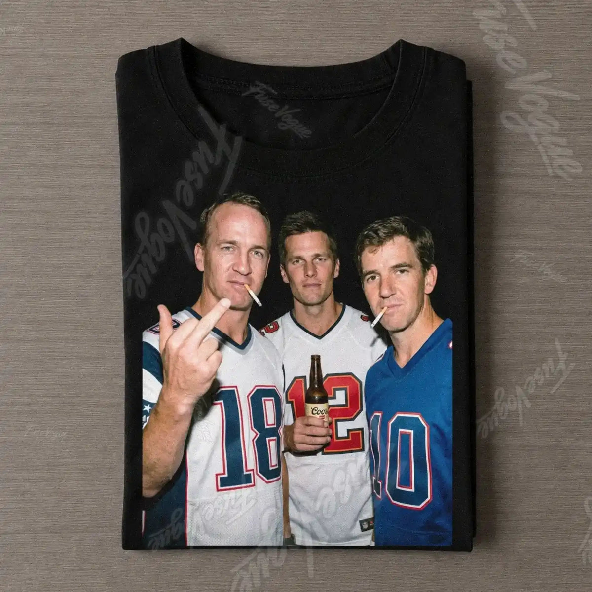 Eli & Peyton Manning & Tom Brady Football T-shirt - FUSEVOGUE