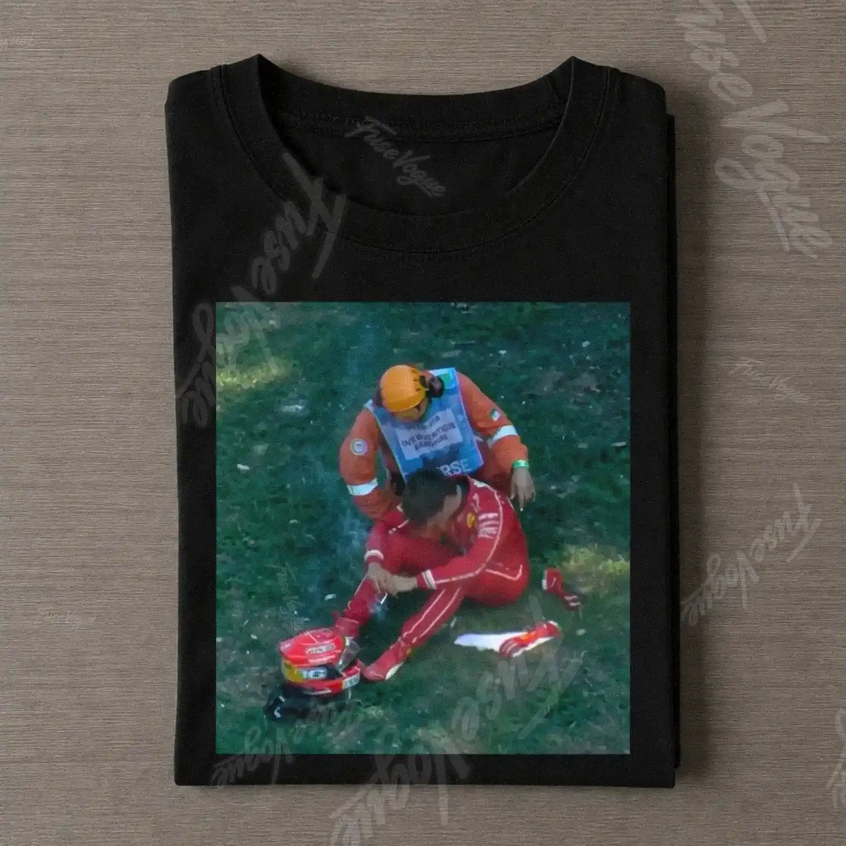 F1 Monza GP Charles Leclerc Crash Iconic Shot T-shirt - FUSEVOGUE