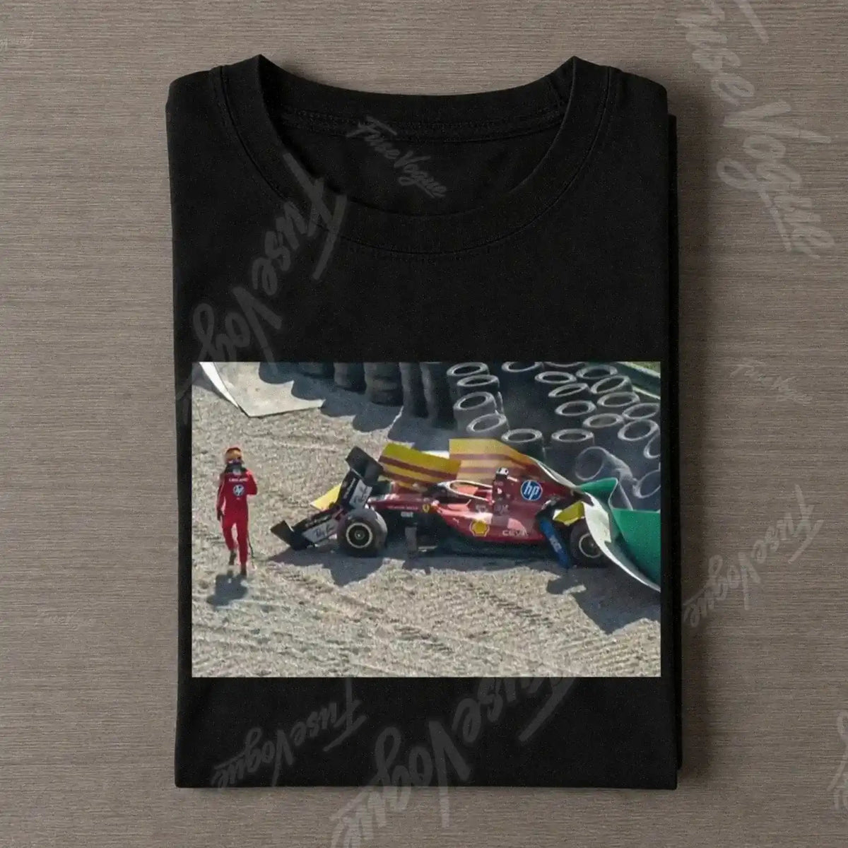 F1 Monza GP Charles Leclerc Crash Iconic Shot T-shirt - FUSEVOGUE