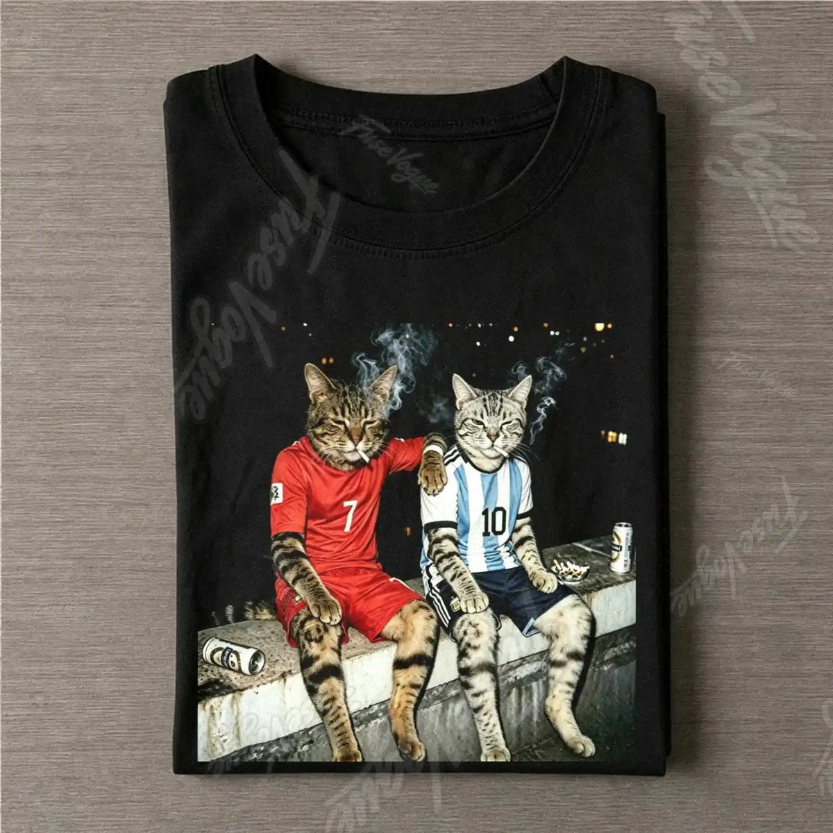 Football Cat Drinking Humor T-shirt - FUSEVOGUE