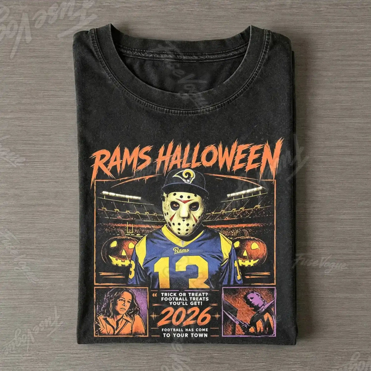 Halloween 2026 Michael Myers Football T-shirt - FUSEVOGUE