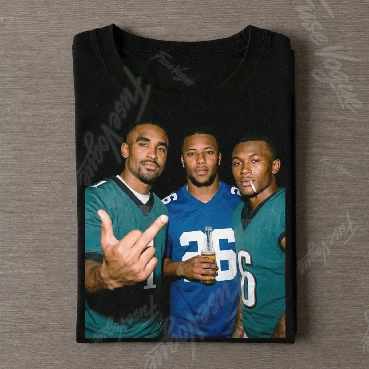 Jalen Hurts & Saquon Barkley & DeVonta Smith Football T-shirt - FUSEVOGUE